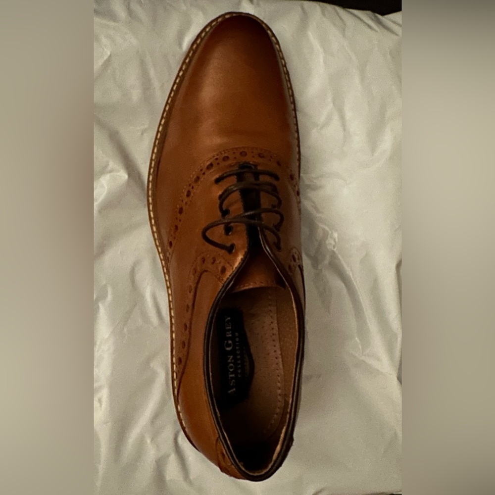 Men's Brown Leather Aston Grey Collection Oxford Shoes